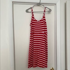 Faded Glory Red and White Striped Top